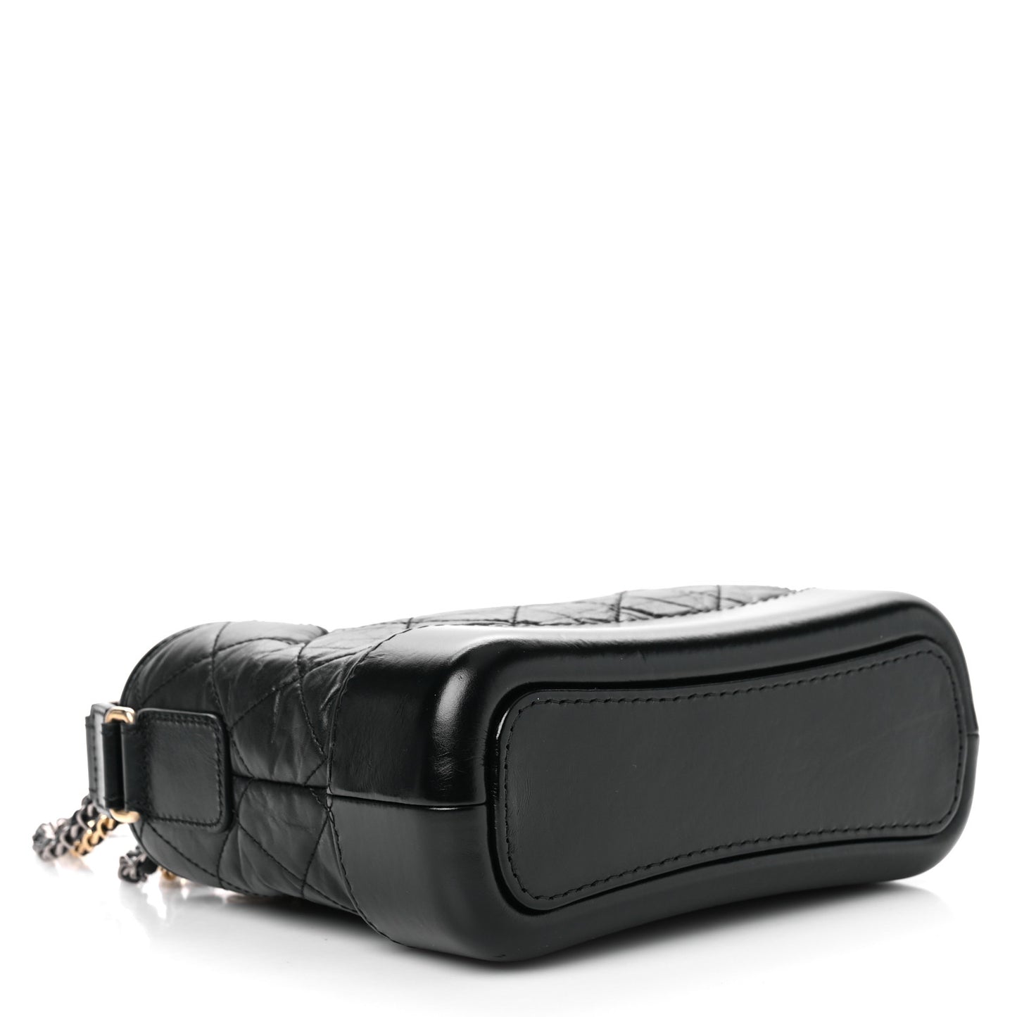 Aged Calfskin Quilted Small Gabrielle Hobo Black