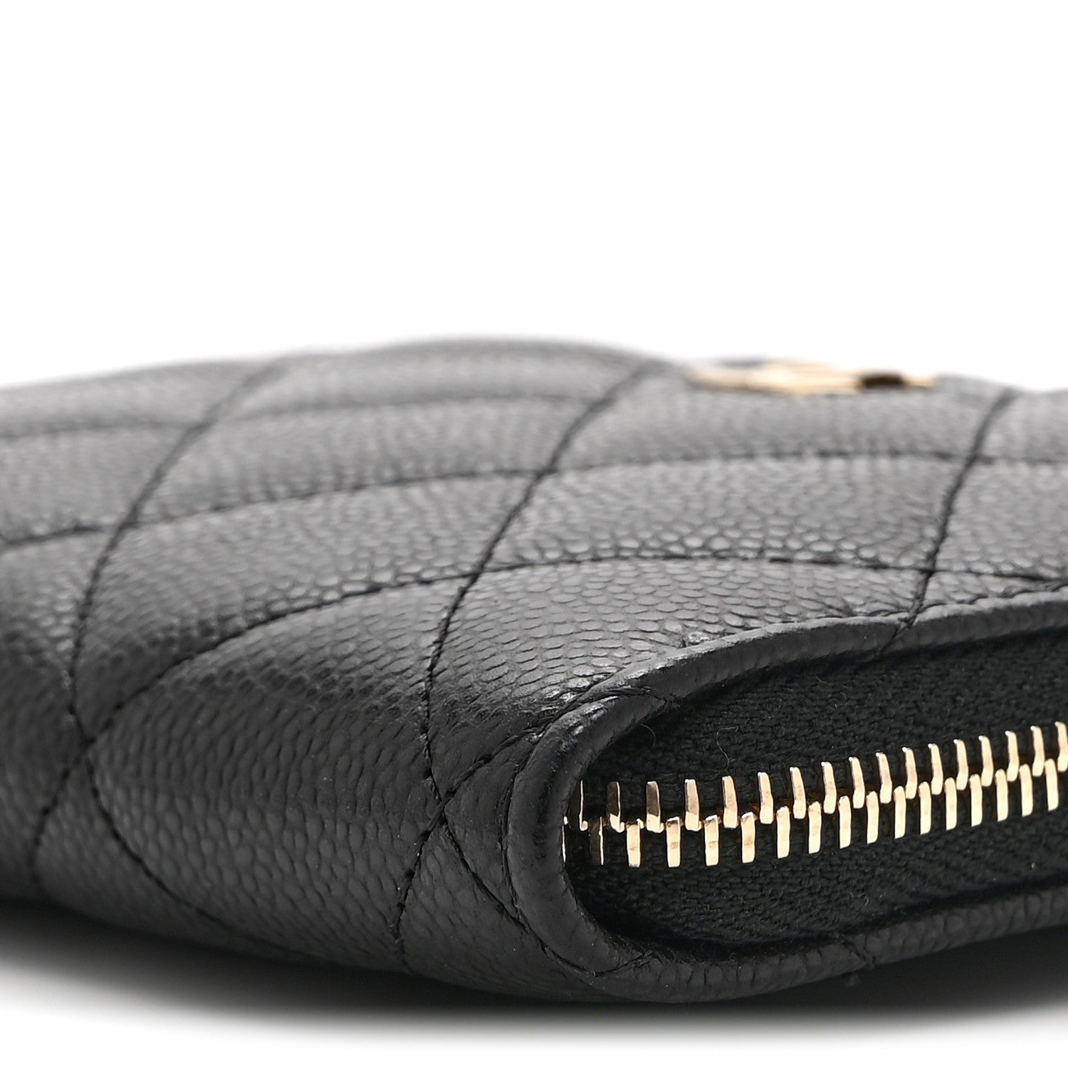 Chanel Caviar Quilted CC Zip Around Card Holder Wallet Black 9 of 10