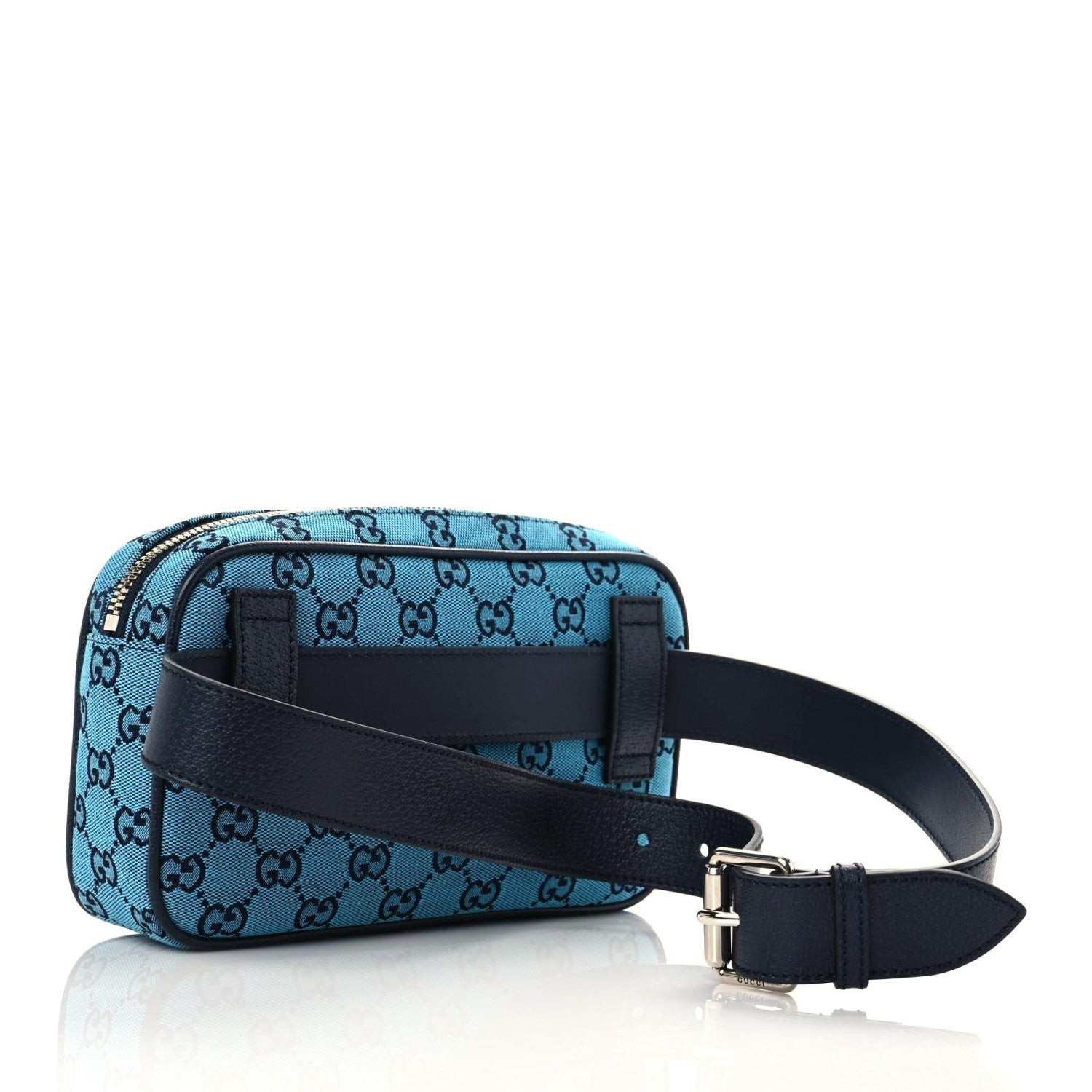 Gucci Monogram Multicolor Textured Calfskin Retro Interlocking G Belt Bag Light Blue 3 of 12