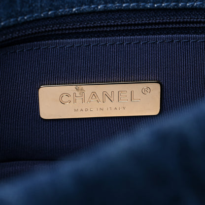 Chanel Denim Quilted Large Chanel 19 Flap Blue 6 of 11