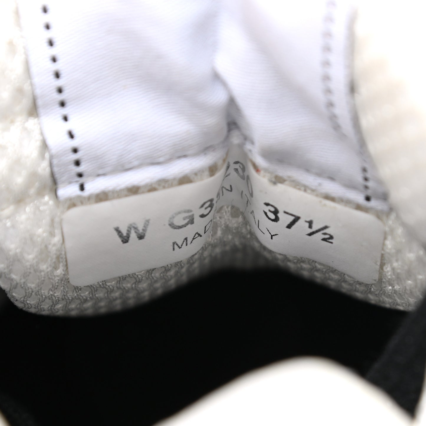 Suede Calfskin Womens CC Printed Sneakers 37.5 White Black