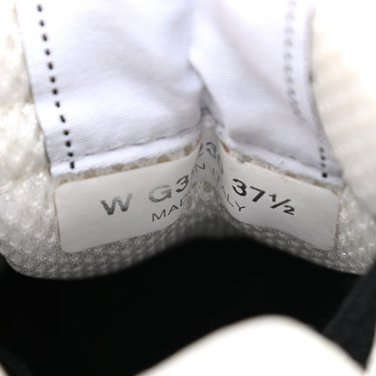 Chanel Suede Calfskin Womens CC Printed Sneakers 37.5 White Black 7 of 7