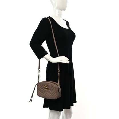 Gucci Calfskin Matelasse Small GG Marmont Chain Shoulder Bag Porcelain Rose 3 of 14