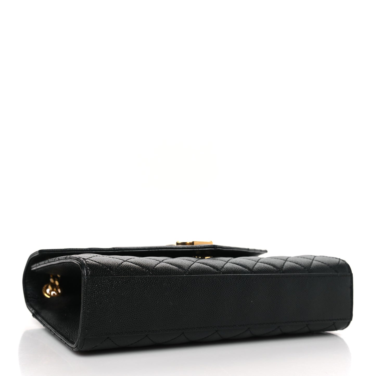 Grain De Poudre Textured Mixed Matelasse Triquilt Medium Monogram Satchel Black