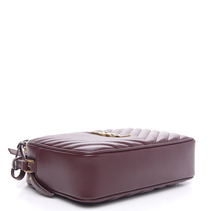 Saint Laurent Calfskin Matelasse Monogram Lou Camera Bag Dark Legion Red 4 of 9