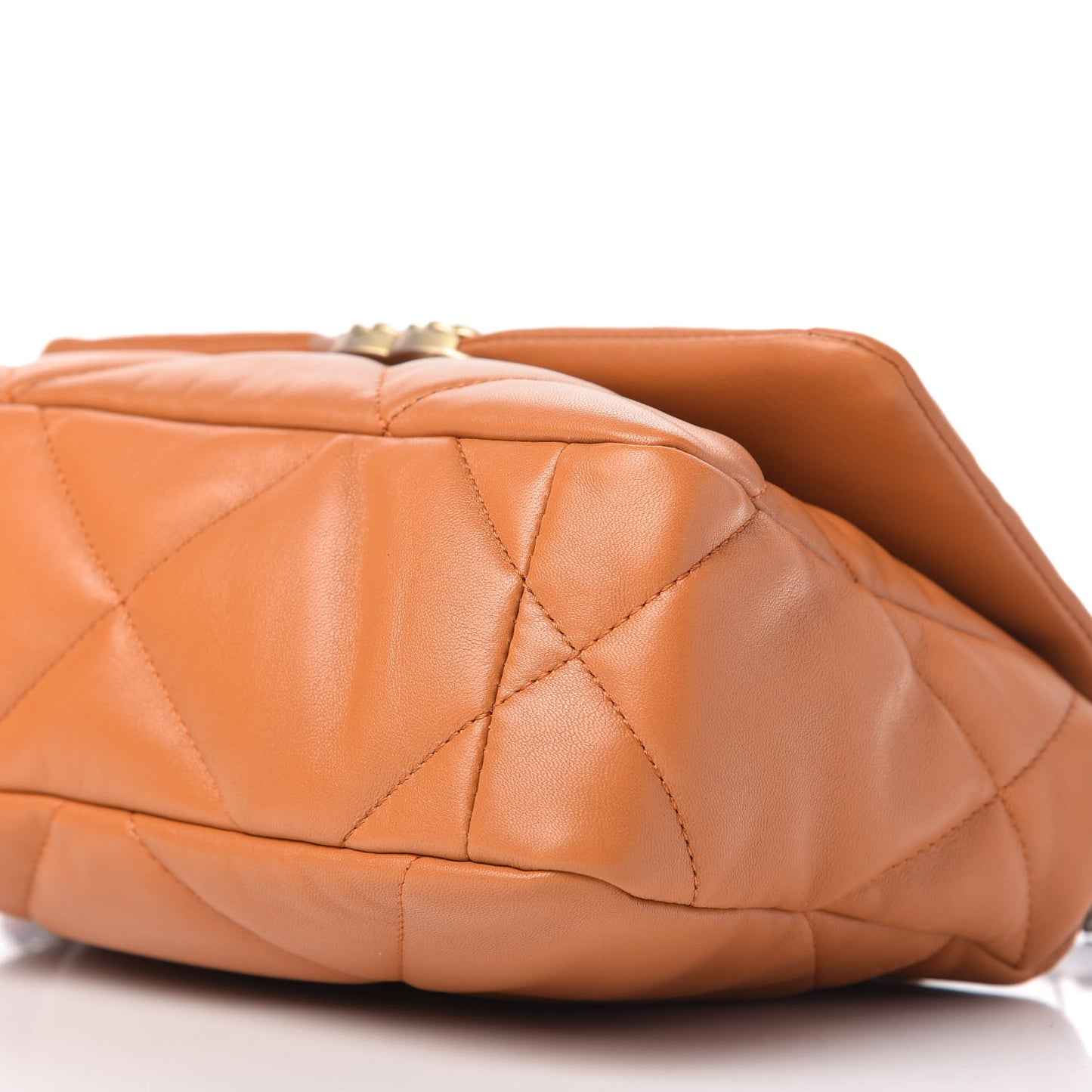 Lambskin Quilted Medium Chanel 19 Flap Light Brown
