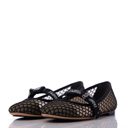 Christian Dior Resille Ribbon Miss J'Adior Ballet Flat 37 Black 3 of 17