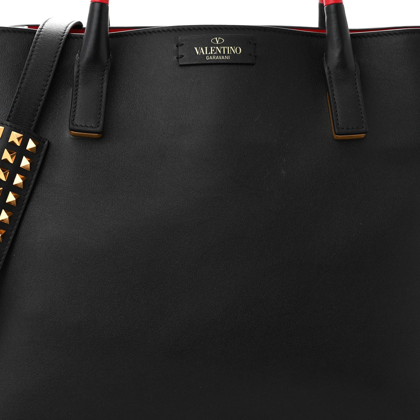 Smooth Calfskin Soul Tote Black Red