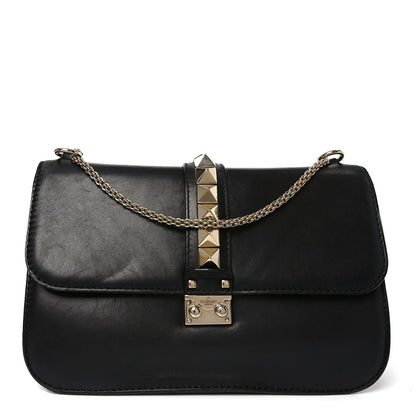Valentino Garavani Vitello Large Glam Lock Rockstud Flap Black 1 of 9