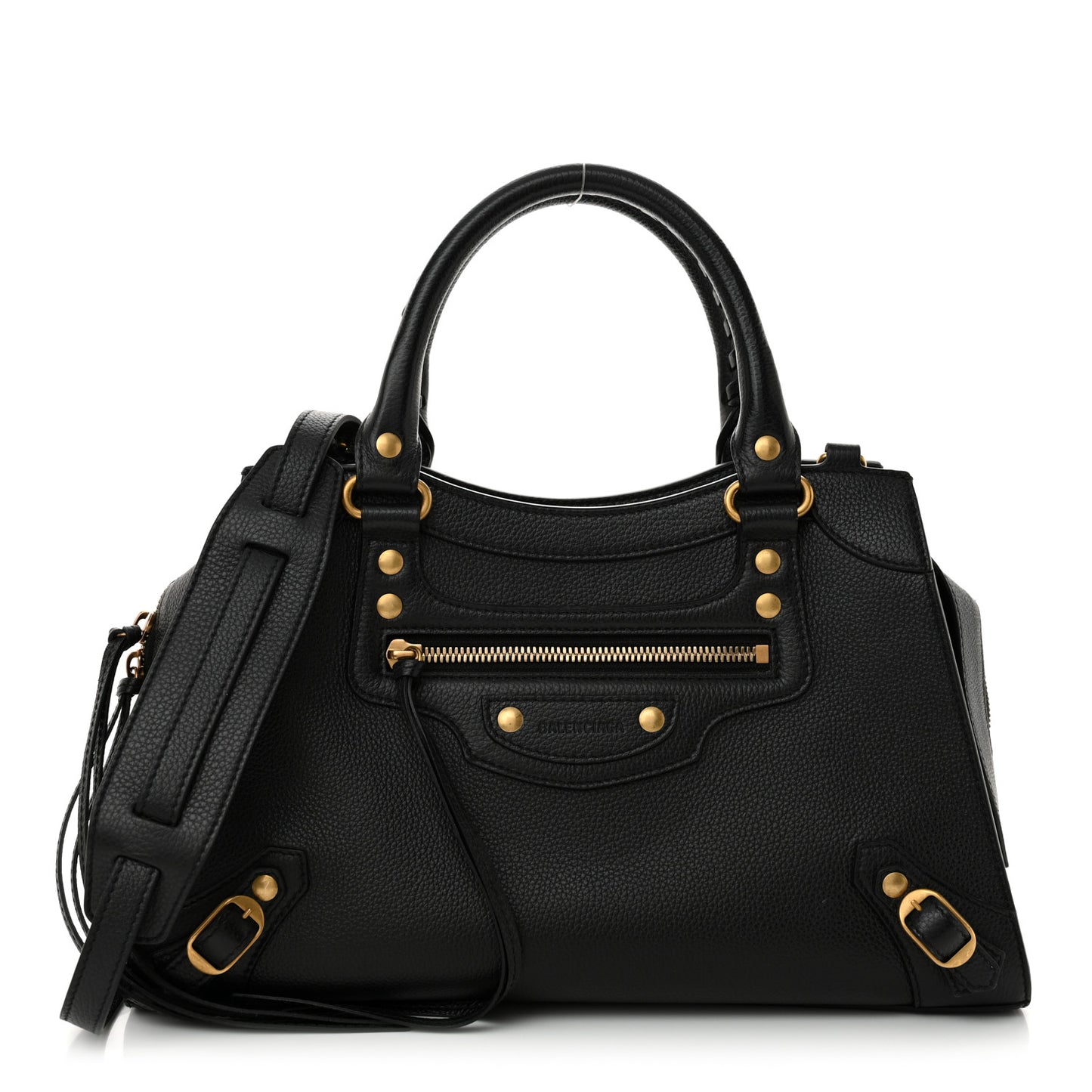 Grained Calfskin Neo Classic Gold Hardware S City Black