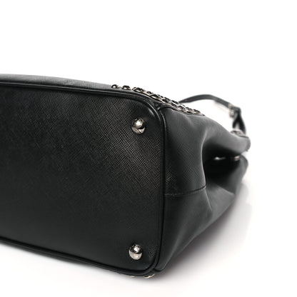 Prada Saffiano Lux Studded Crystal Medium Galleria Double Zip Tote Black 8 of 8