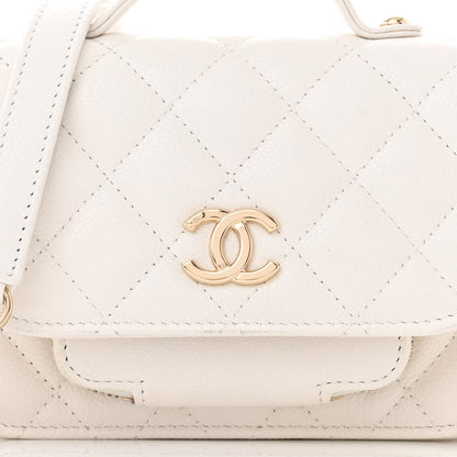 Chanel Caviar Quilted Mini Business Affinity Flap White 9 of 13