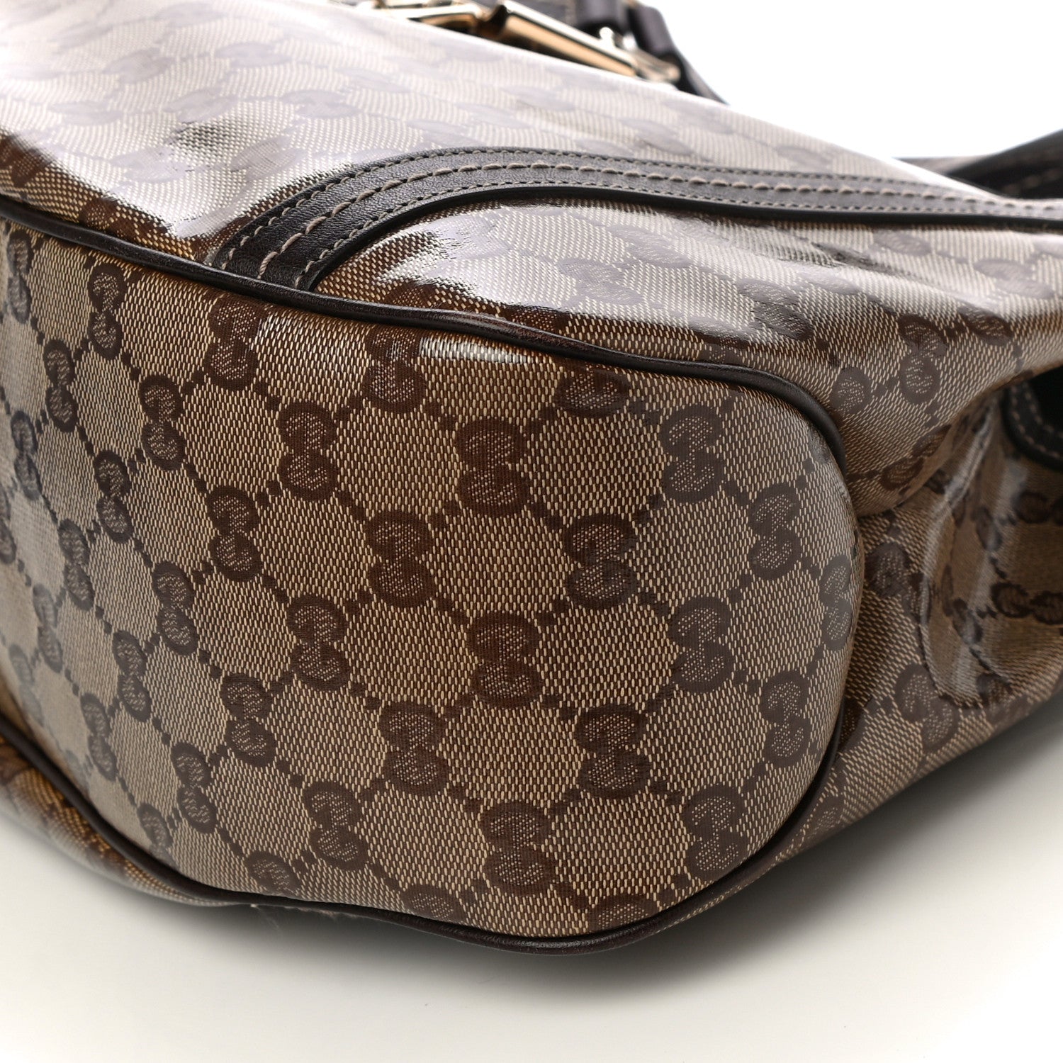 Gucci Crystal Monogram Duchessa Flap Shoulder Bag Dark Brown 10 of 10