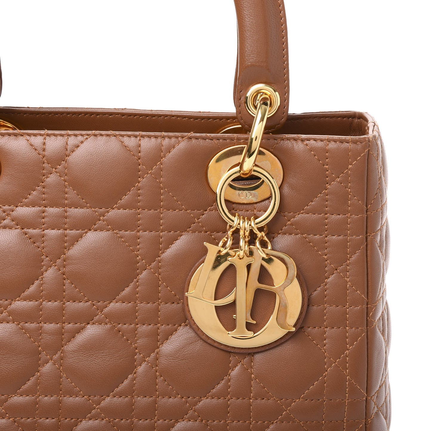 Lambskin Cannage Medium Lady Dior Tan