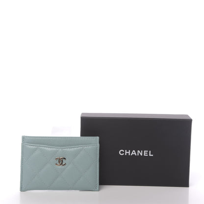 Chanel Caviar Quilted Card Holder Light Blue 9 of 9