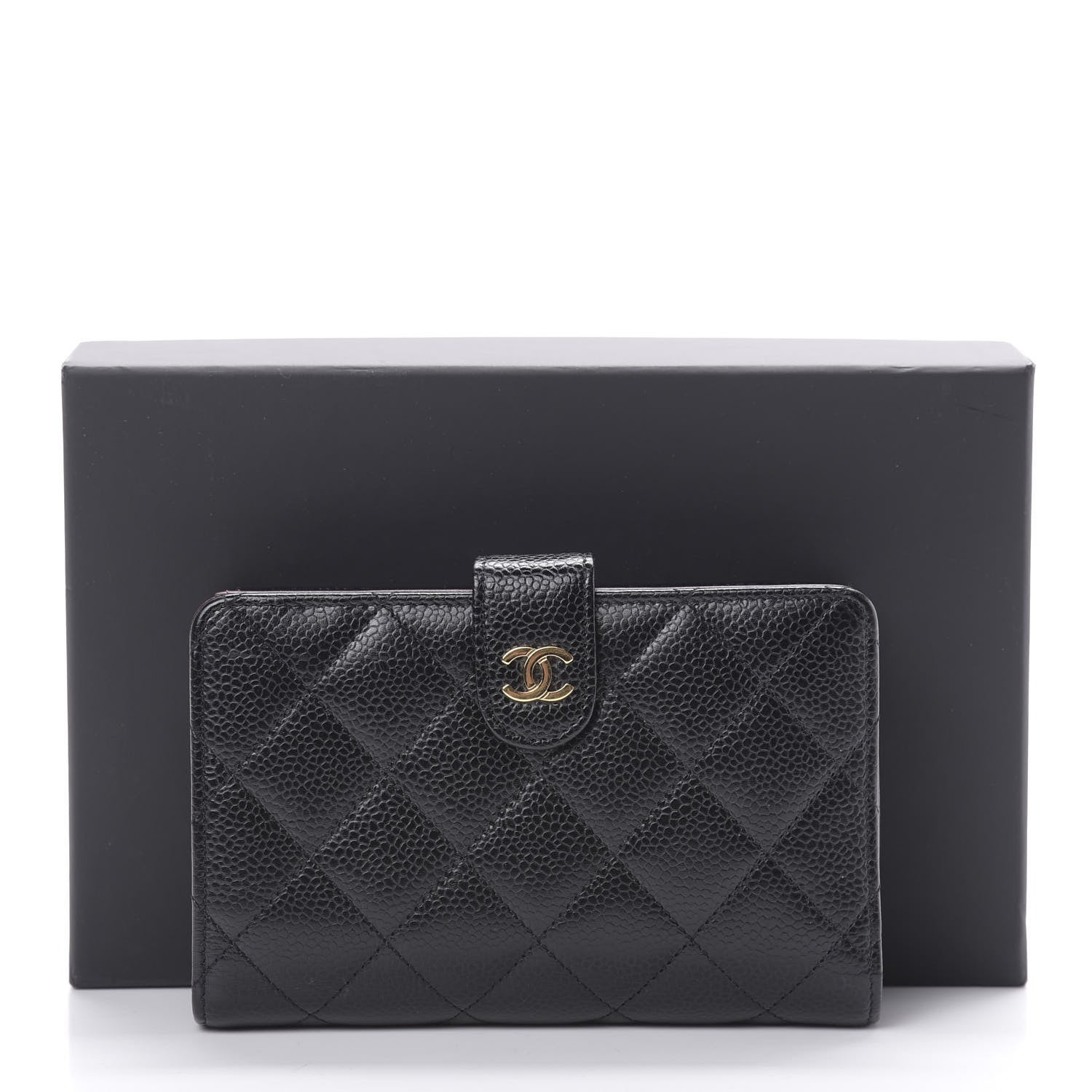 Chanel Caviar Quilted Zipped Pocket Wallet Black 10 of 10