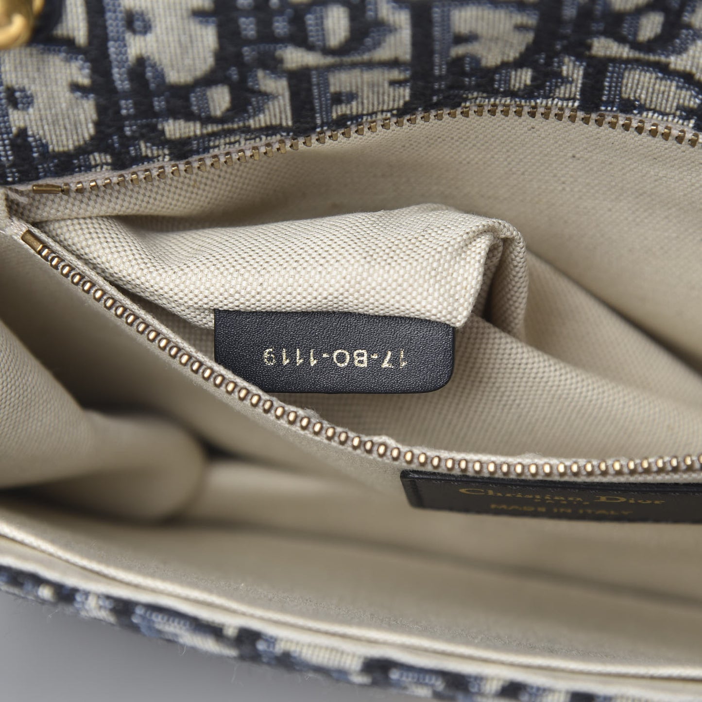 Oblique DiorAddict Flap Bag Navy Blue