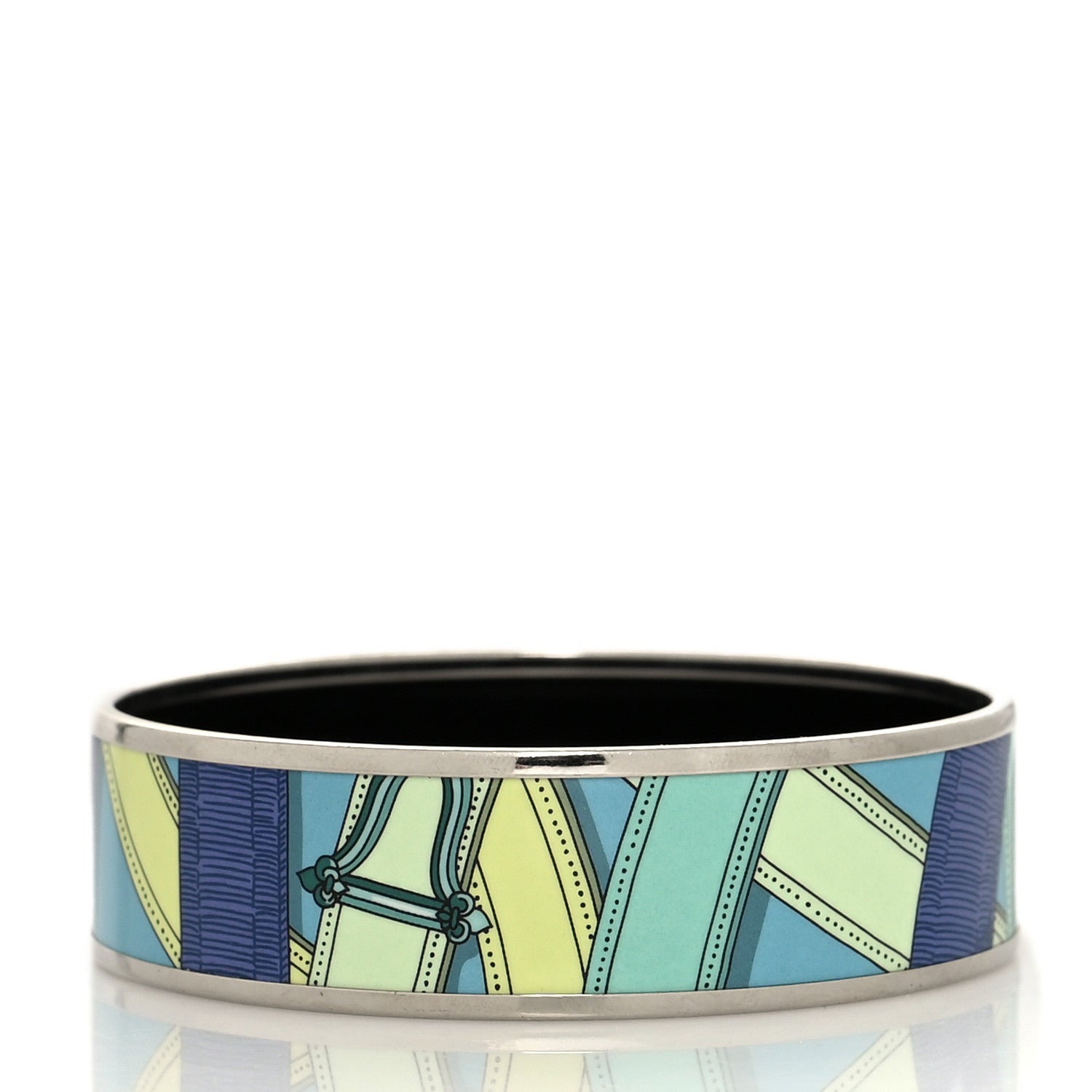 Hermes Enamel Printed Wide Cavalcadour Bracelet 65 3 of 5