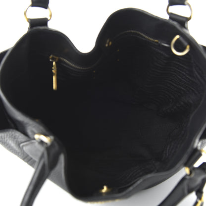 Prada Vitello Daino Side Pocket Tote Black 6 of 16