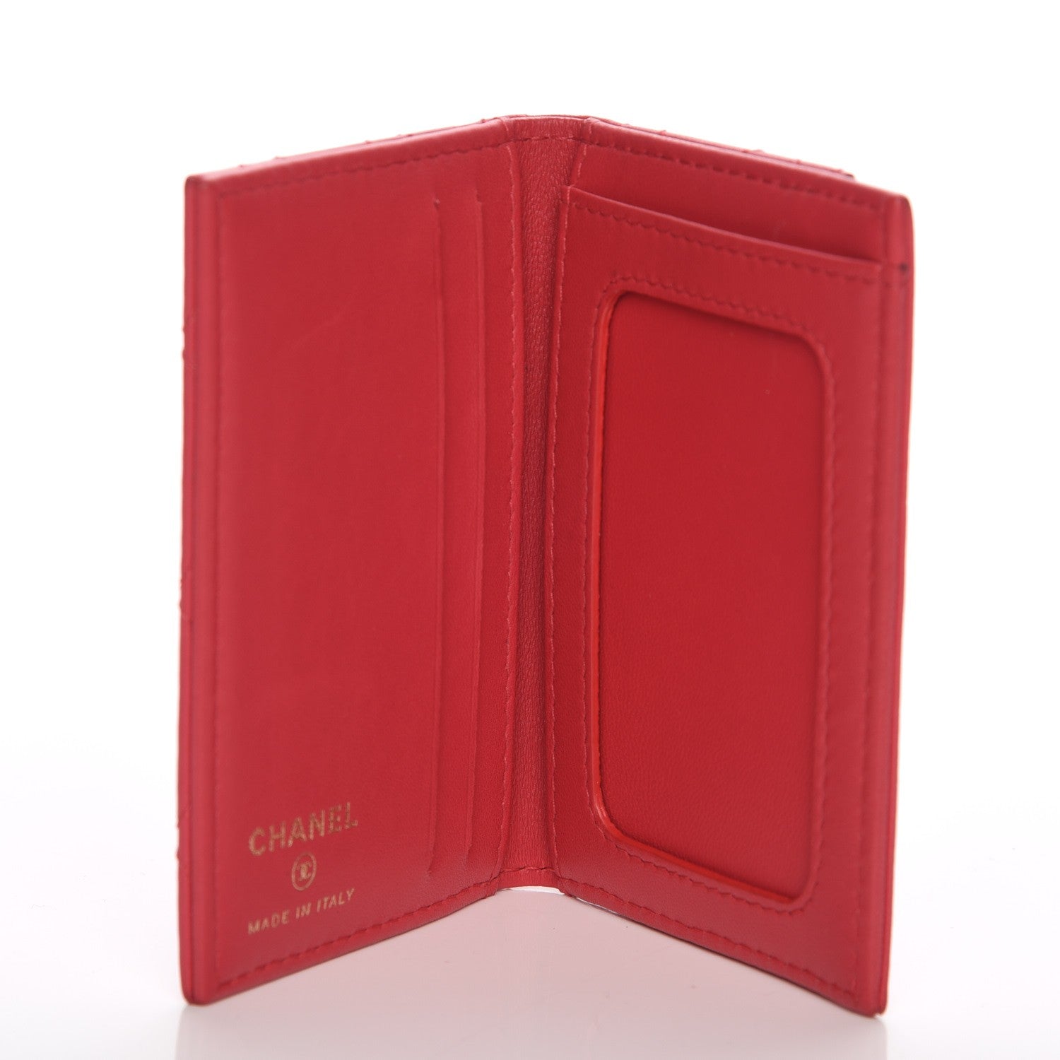 Chanel Lambskin Quilted Card Holder Wallet Dark Pink 6 of 8