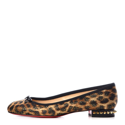Christian Louboutin Lurex Leopard La Massine Flats 39.5 Black Gold 1 of 8