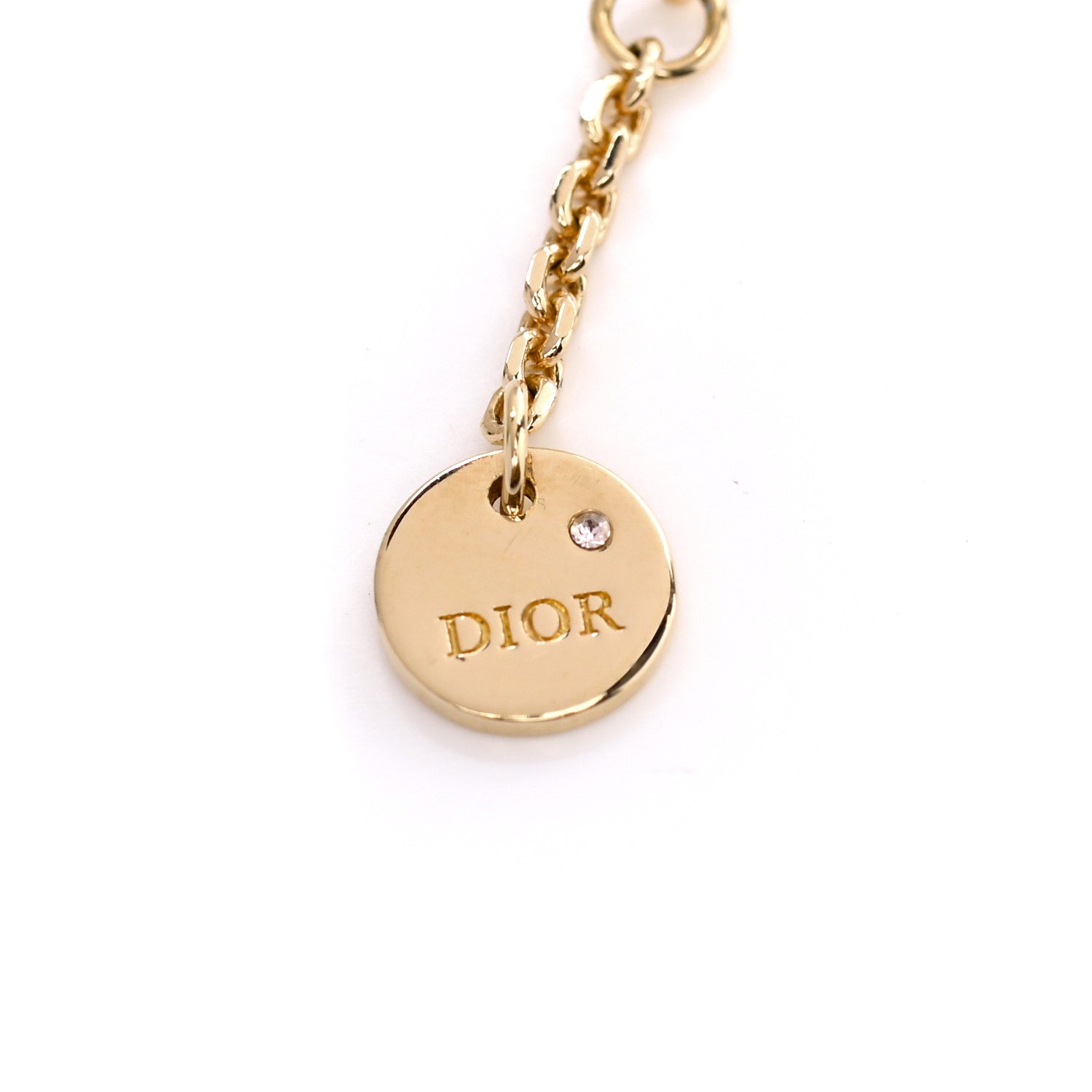 Christian Dior Metal Crystal Star CD Bracelet Gold 4 of 6