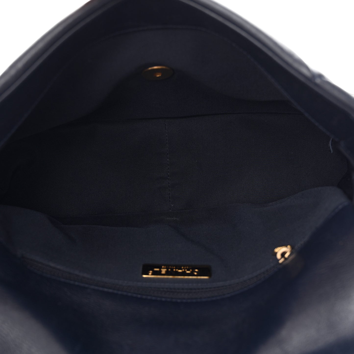 Goatskin Quilted Large Chanel 19 Flap Dark Blue