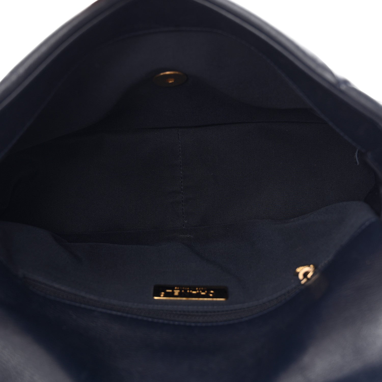 Chanel Goatskin Quilted Large Chanel 19 Flap Dark Blue 5 of 10