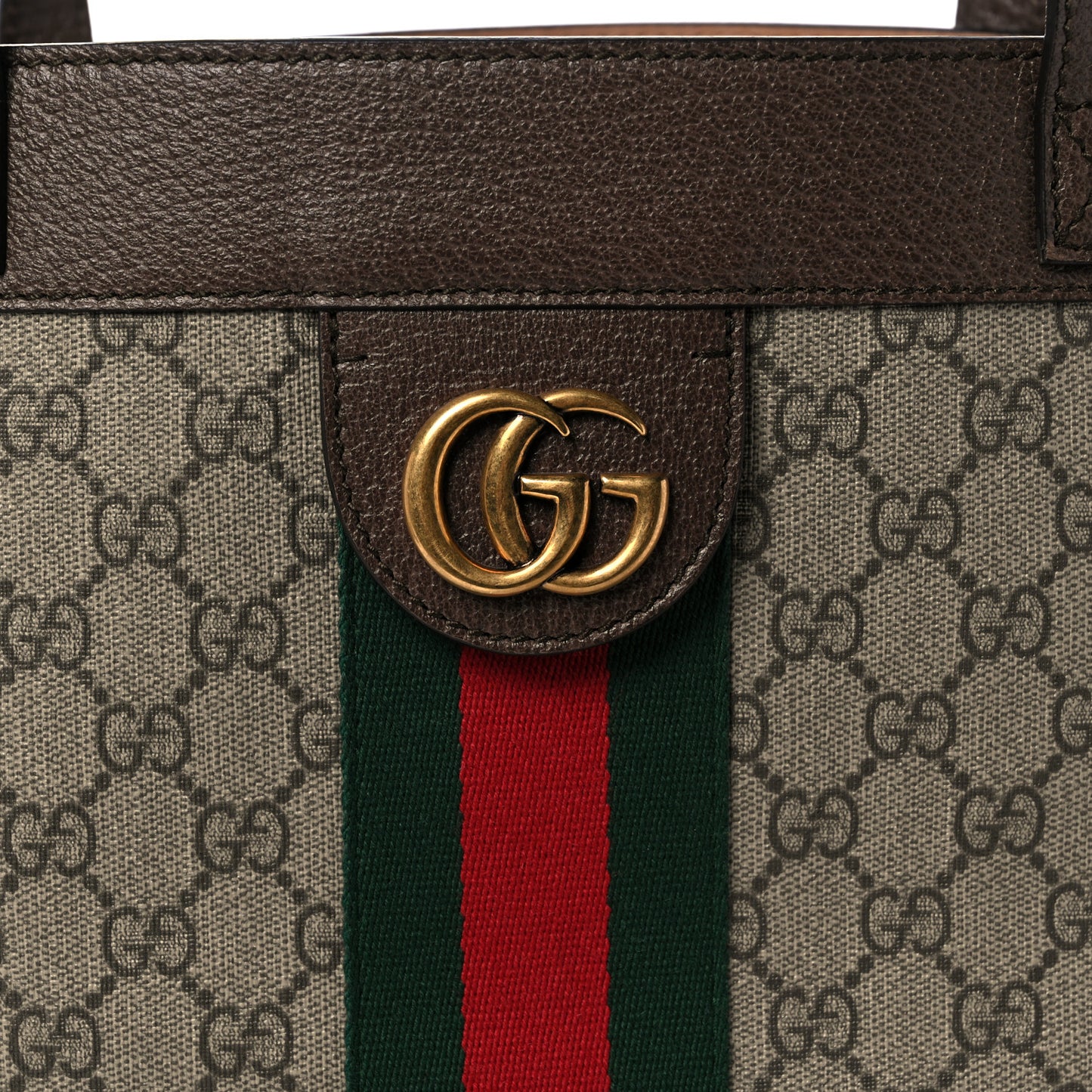 GG Supreme Monogram Web Ophidia Tote Brown
