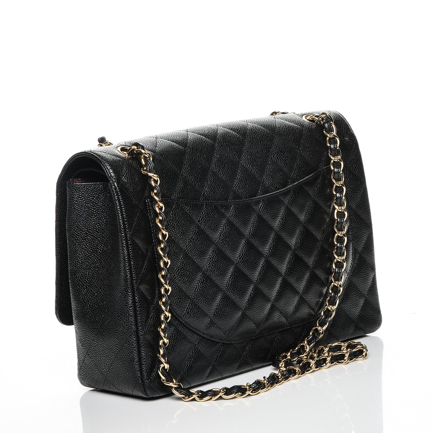 Caviar Quilted Maxi Double Flap Black