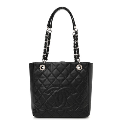 Chanel Caviar Quilted Petit Shopping Tote PST Black 1 of 10