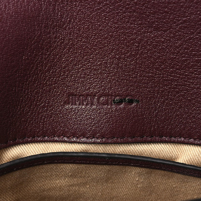 Jimmy Choo Calfskin Lizard Embossed Crystal Cheri Satchel Bordeaux 6 of 10