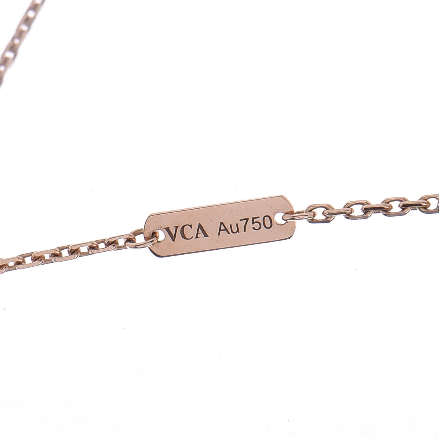 Van Cleef & Arpels 18K Rose Gold Diamond Black Onyx Vintage Alhambra Pendant Necklace 4 of 6
