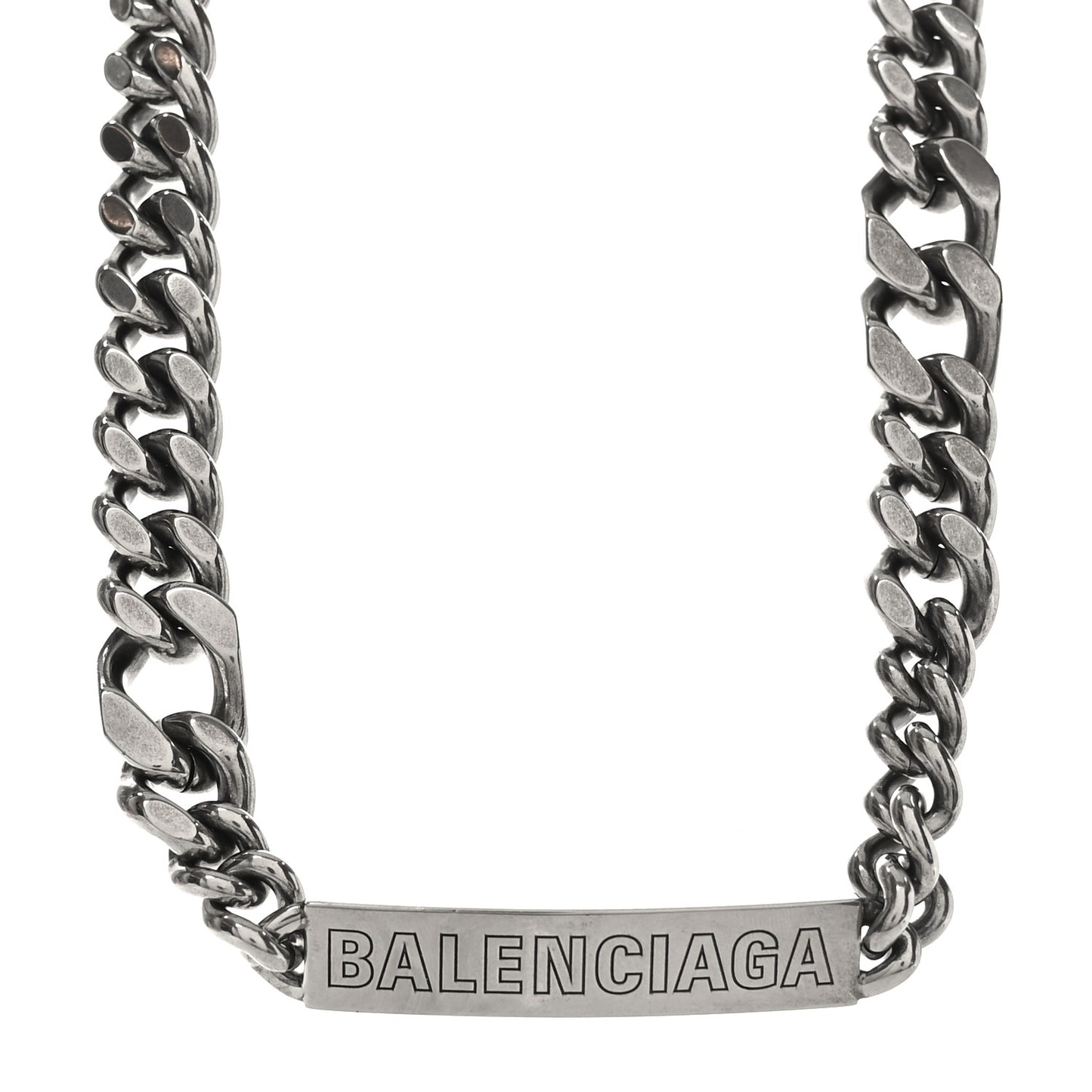 Brass Plate Twist Necklace Antique Silver