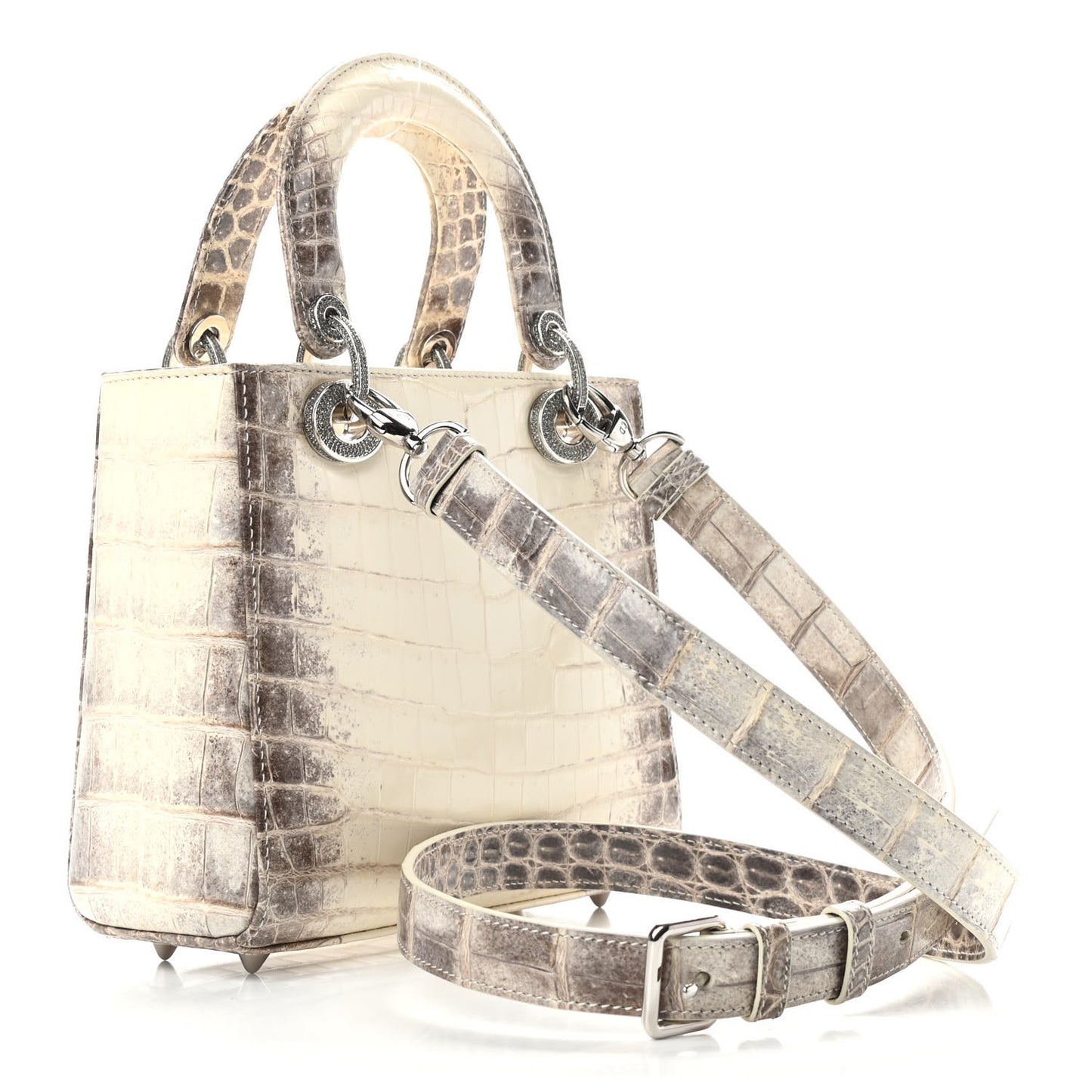 Niloticus Crocodile Himalaya Small Lady Dior White
