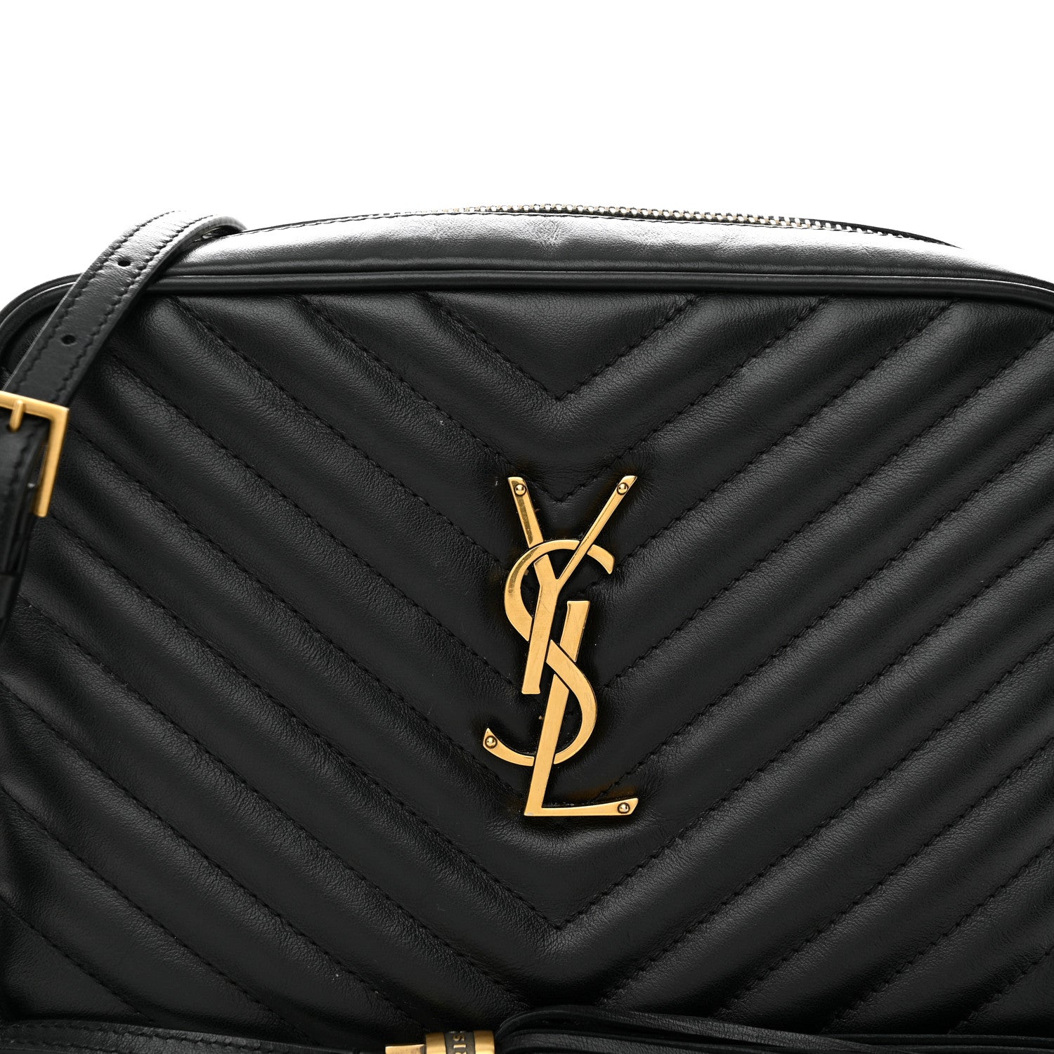 Saint Laurent Calfskin Matelasse Monogram Lou Camera Bag Black 8 of 17