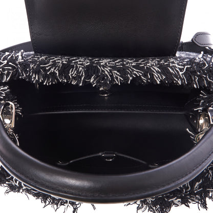 Louis Vuitton Tweed Calfskin Capucines MM Black White 8 of 8