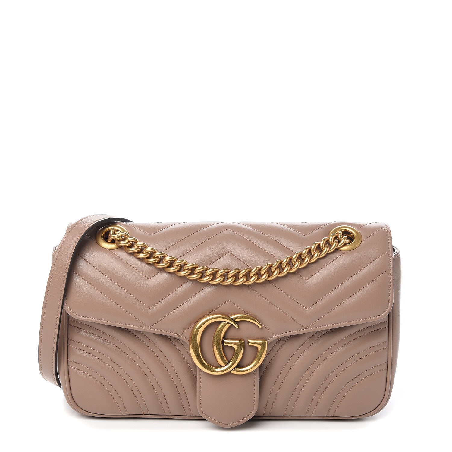 Gucci Calfskin Matelasse Small GG Marmont Shoulder Bag Porcelain Rose 1 of 9