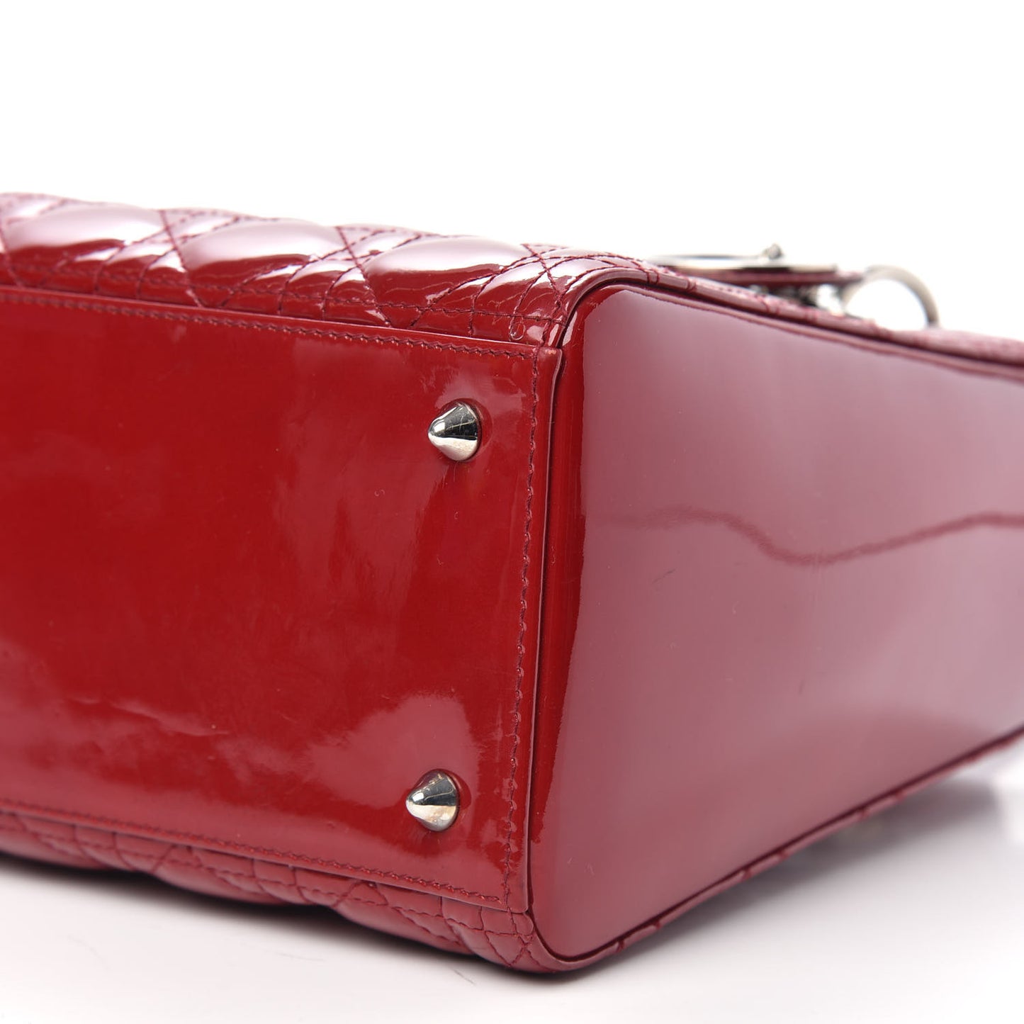 Patent Cannage Medium Lady Dior Red