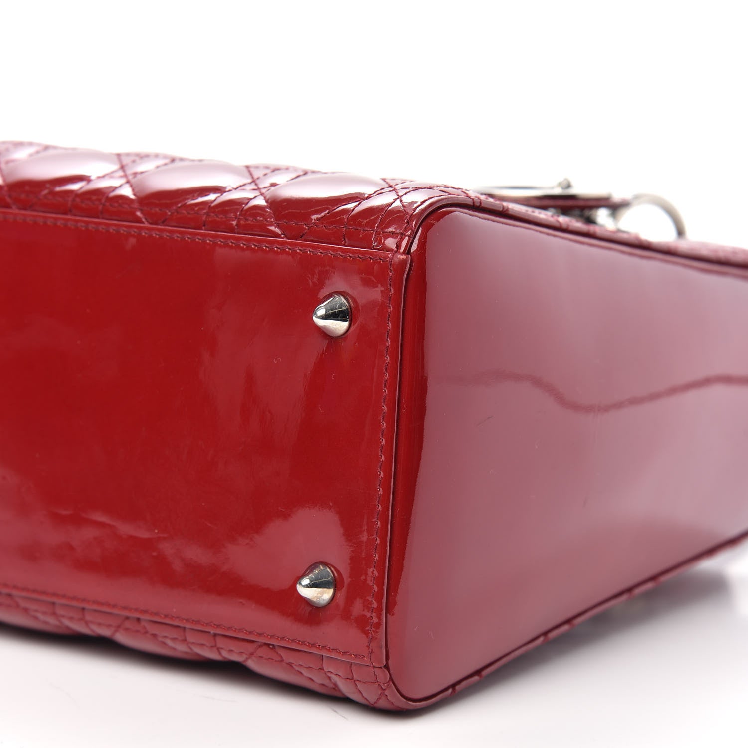 Christian Dior Patent Cannage Medium Lady Dior Red 9 of 10