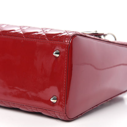 Christian Dior Patent Cannage Medium Lady Dior Red 9 of 10
