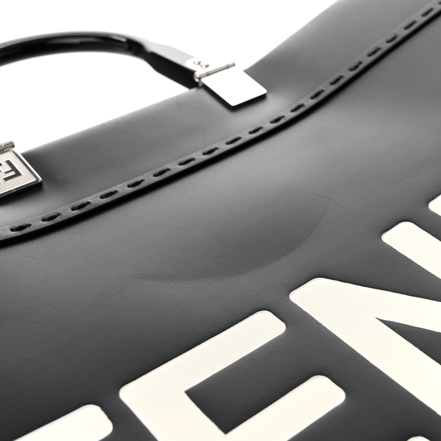 Fendi Vitello King Plexiglass Medium Fendi Sunshine Shopper Tote Black White 11 of 11