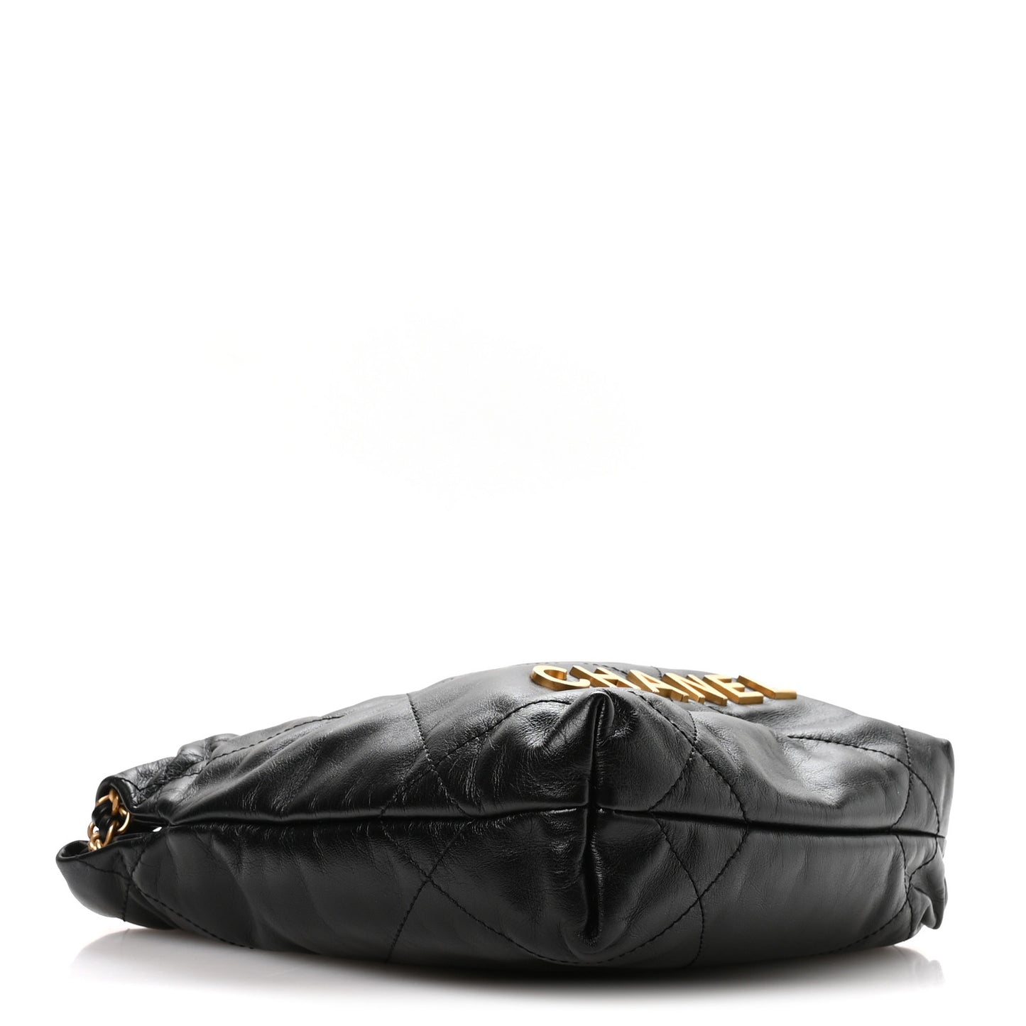 Shiny Calfskin Quilted Mini Chanel 22 Black