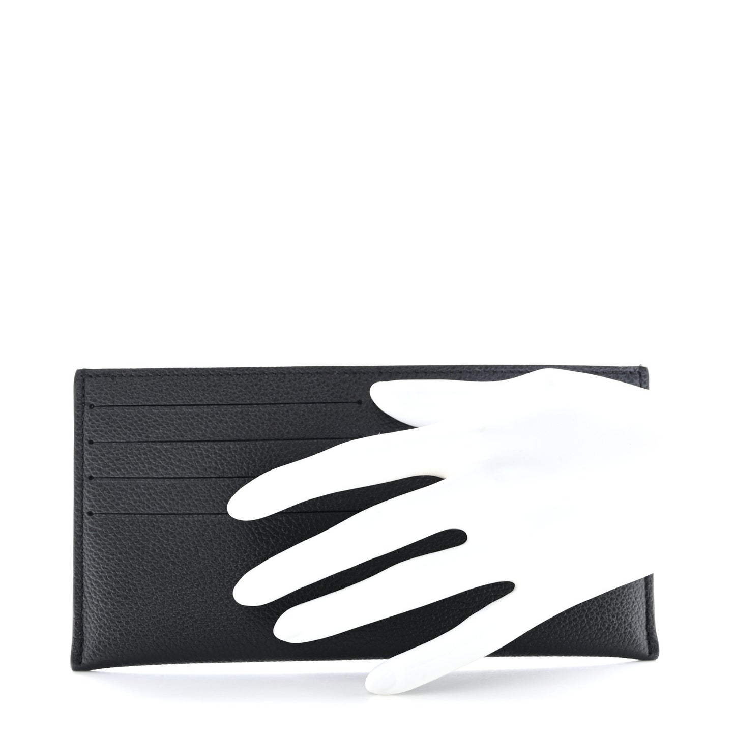 Calfskin Felicie Chain Wallet Card Holder Insert Black