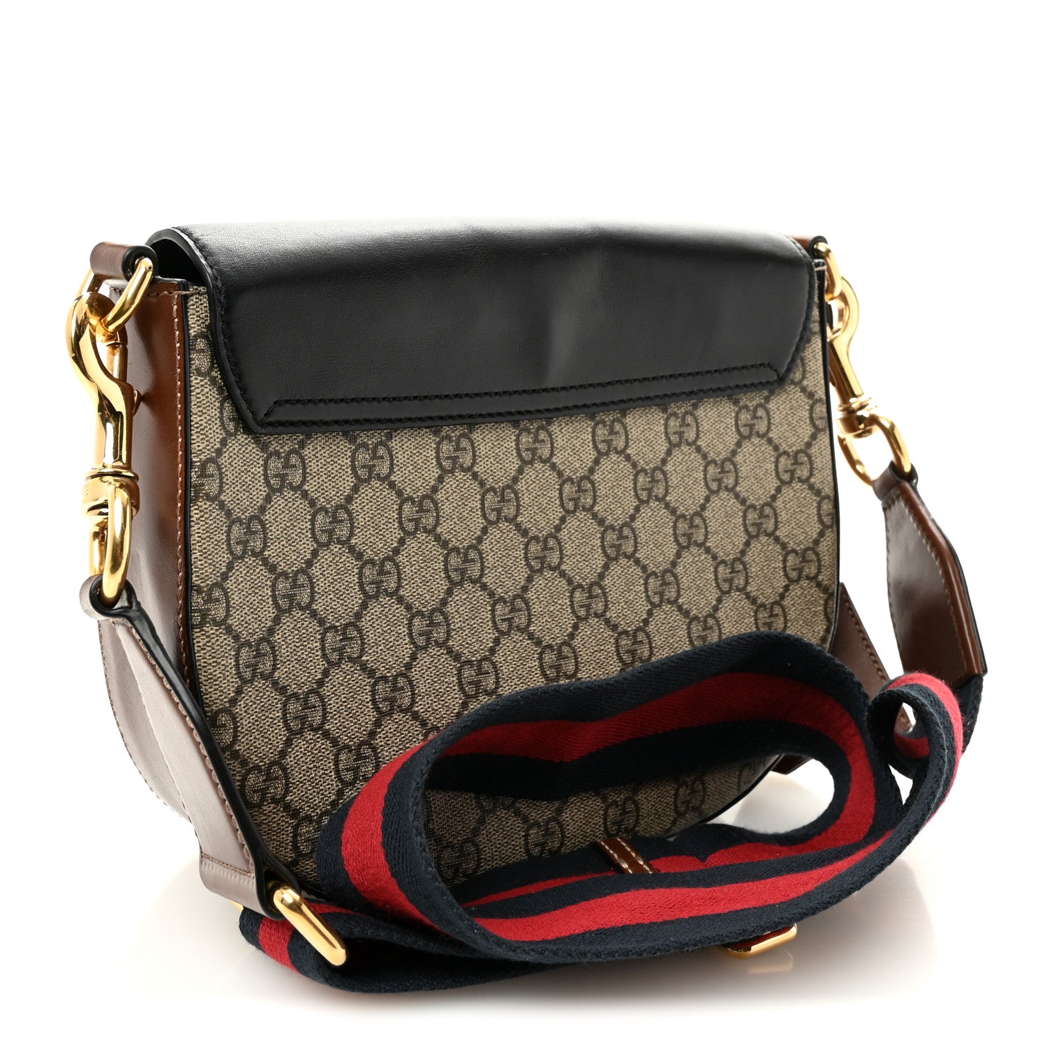 Gucci GG Supreme Monogram Web Medium Padlock Messenger Shoulder