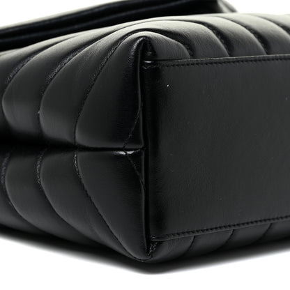Saint Laurent Calfskin Y Quilted Monogram Small Loulou Chain Satchel Black 10 of 12