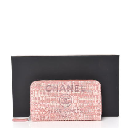Chanel Lurex Canvas Deauville Medium Zip Around Wallet Pink 11 of 11
