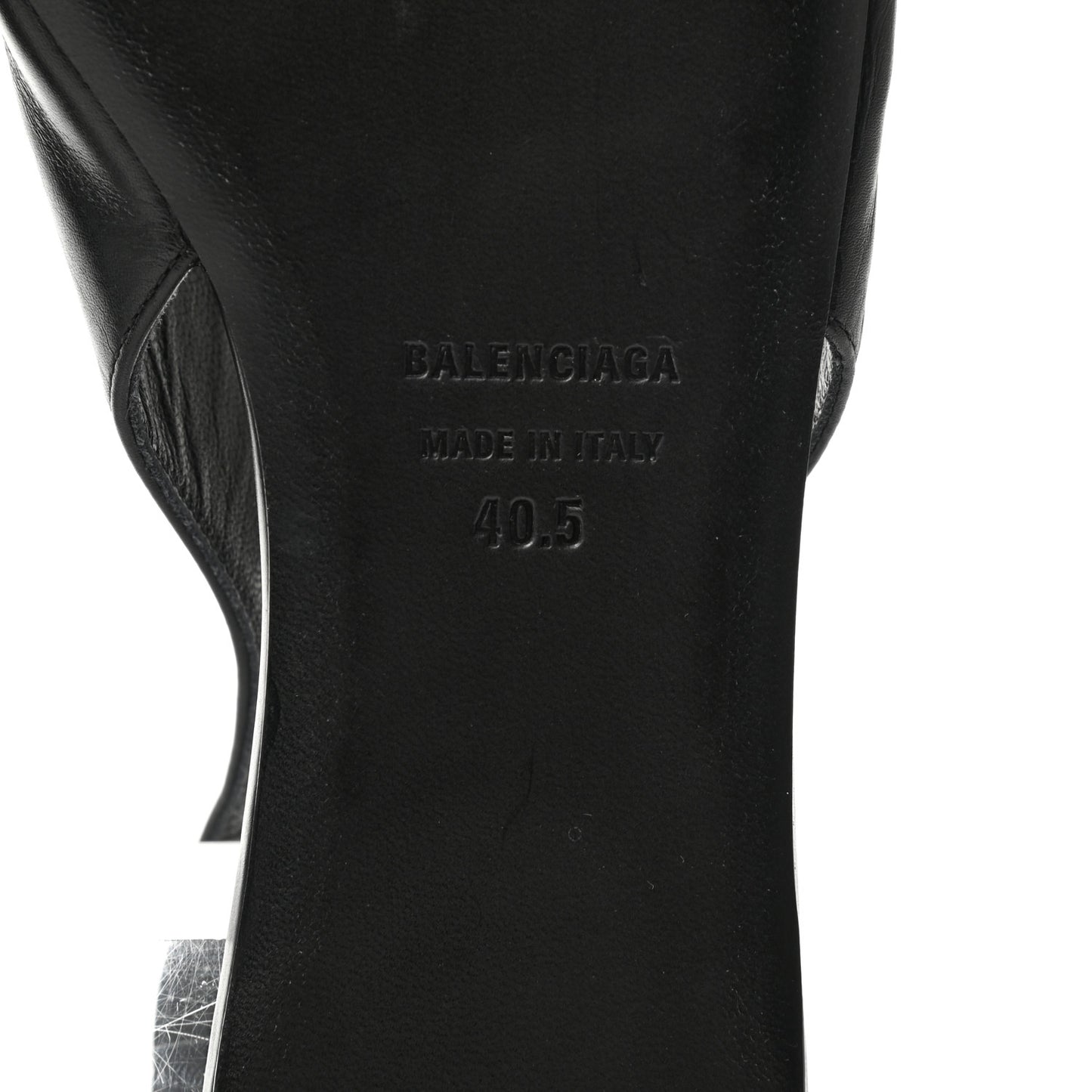 Calfskin BB Knife Pointy Toe Slingback Flats 40.5 Black