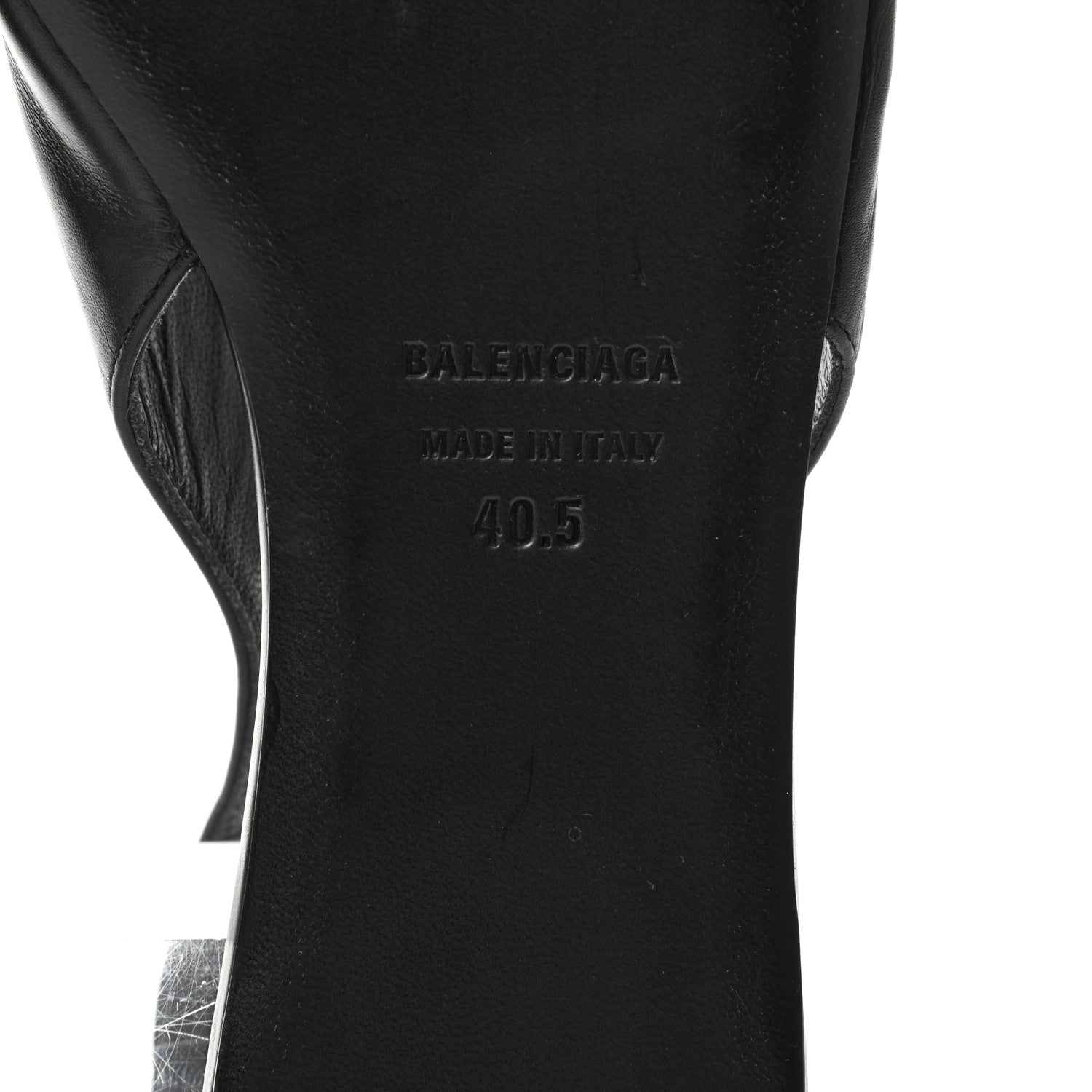 Balenciaga Calfskin BB Knife Pointy Toe Slingback Flats 40.5 Black 6 of 10