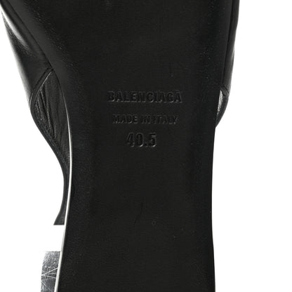 Balenciaga Calfskin BB Knife Pointy Toe Slingback Flats 40.5 Black 6 of 10